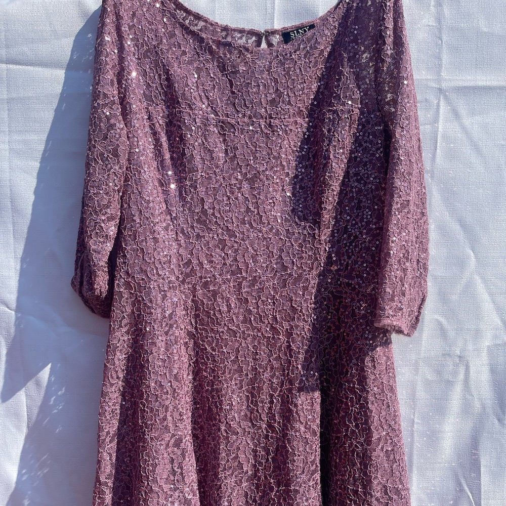 Size 16 SLNY fashions New York purple sequence dress